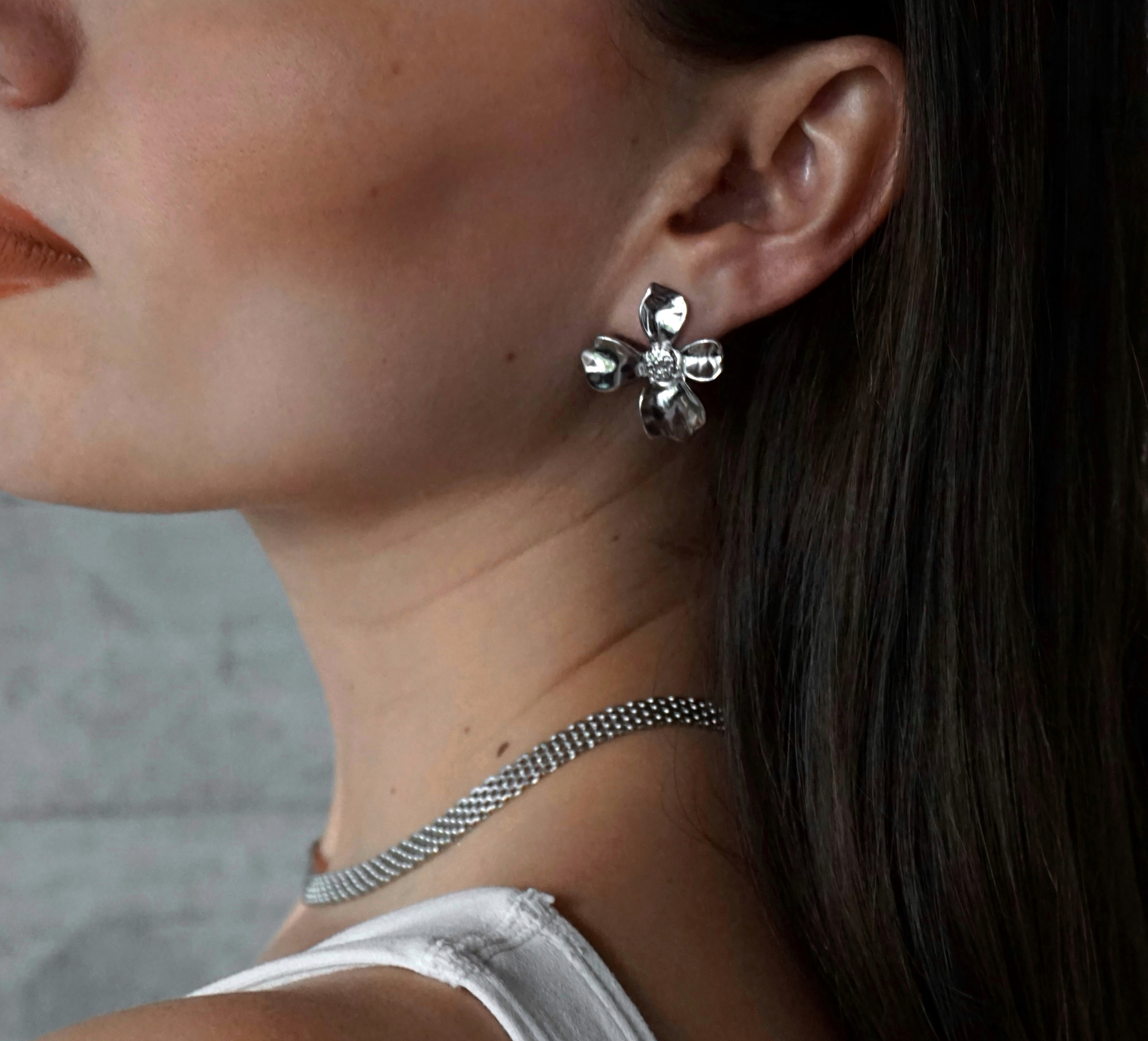 Aretes Malva Chica Plata
