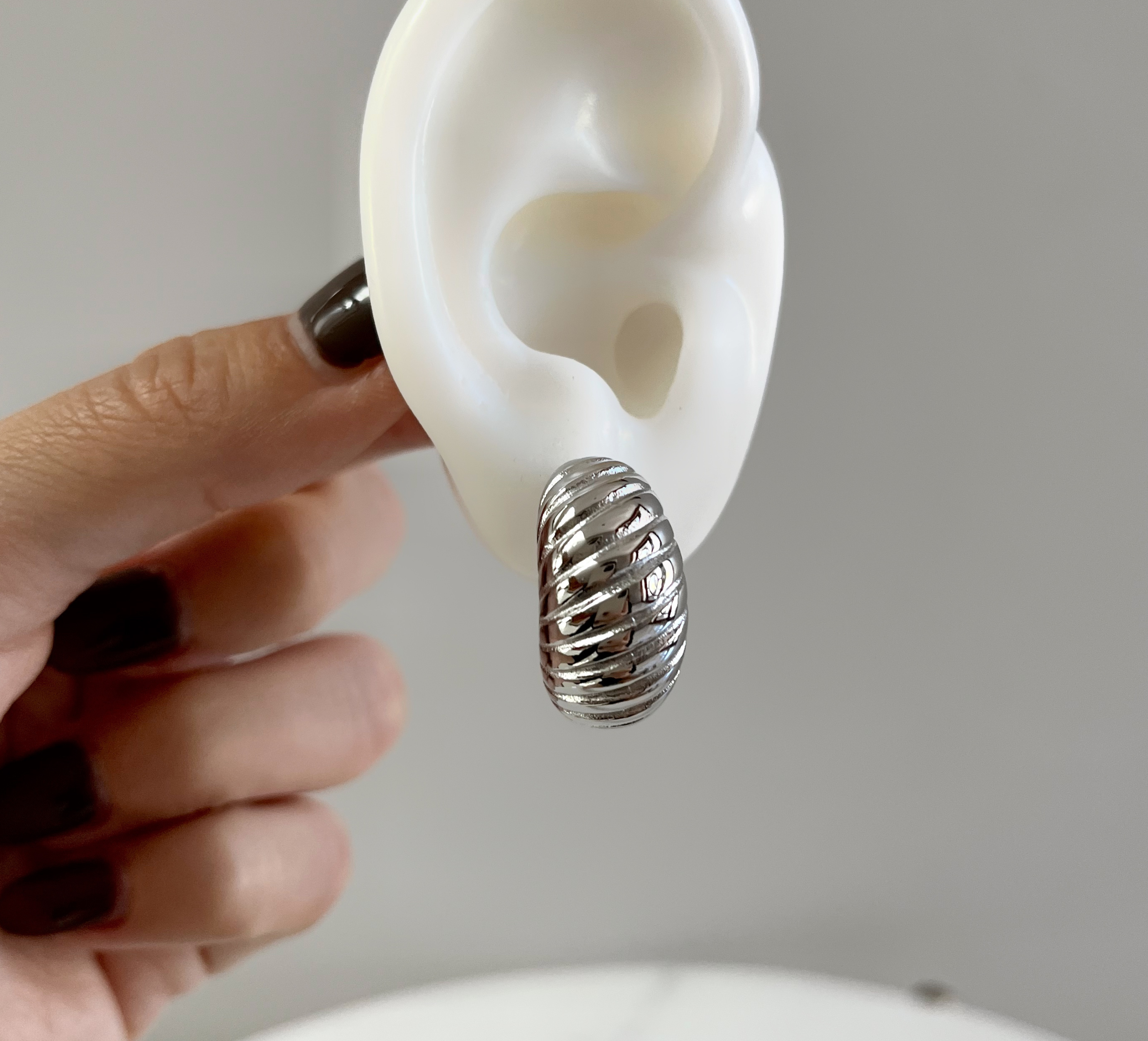 Aretes Croissant Grande Plata