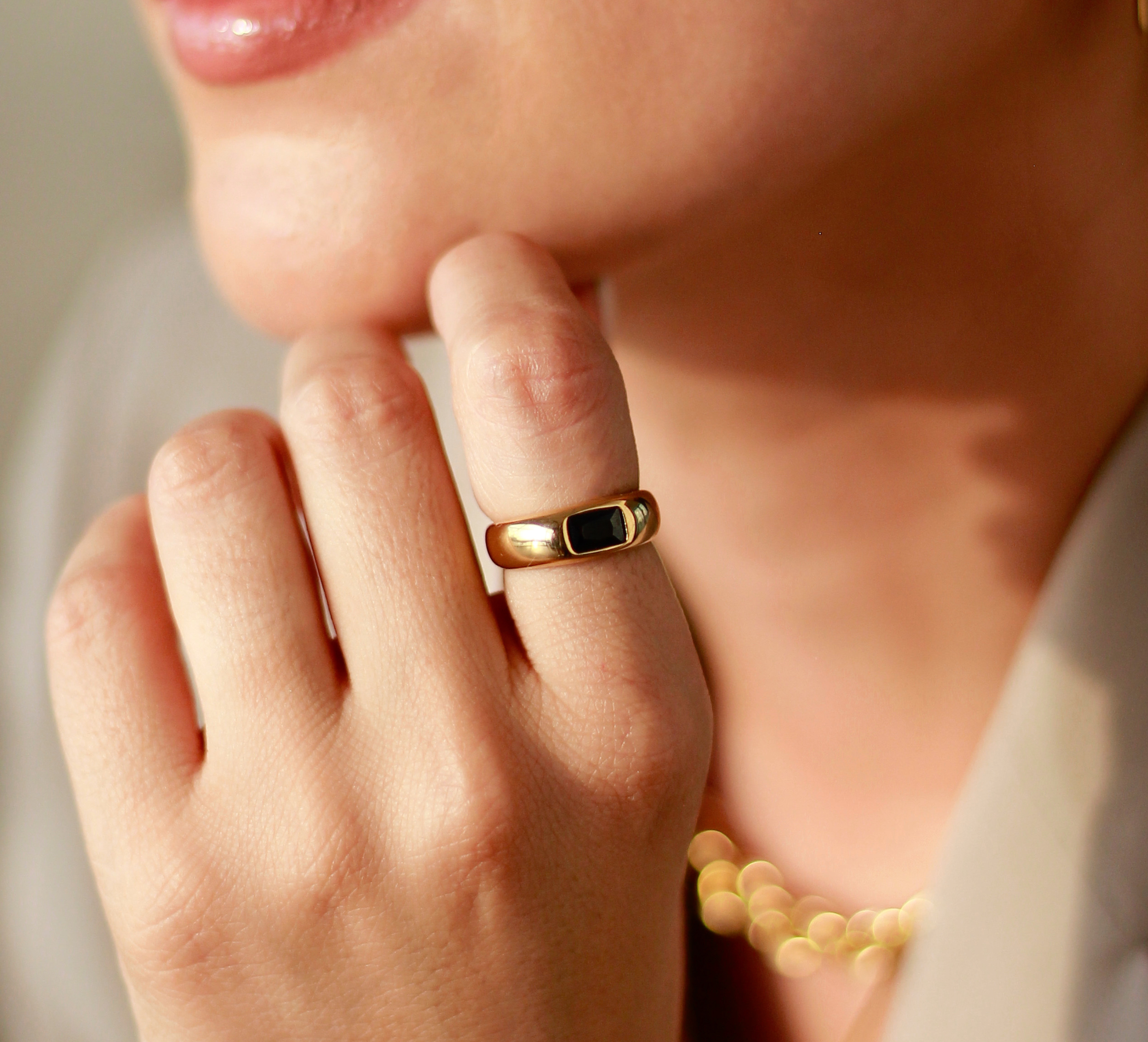 Anillo Baguette Negro