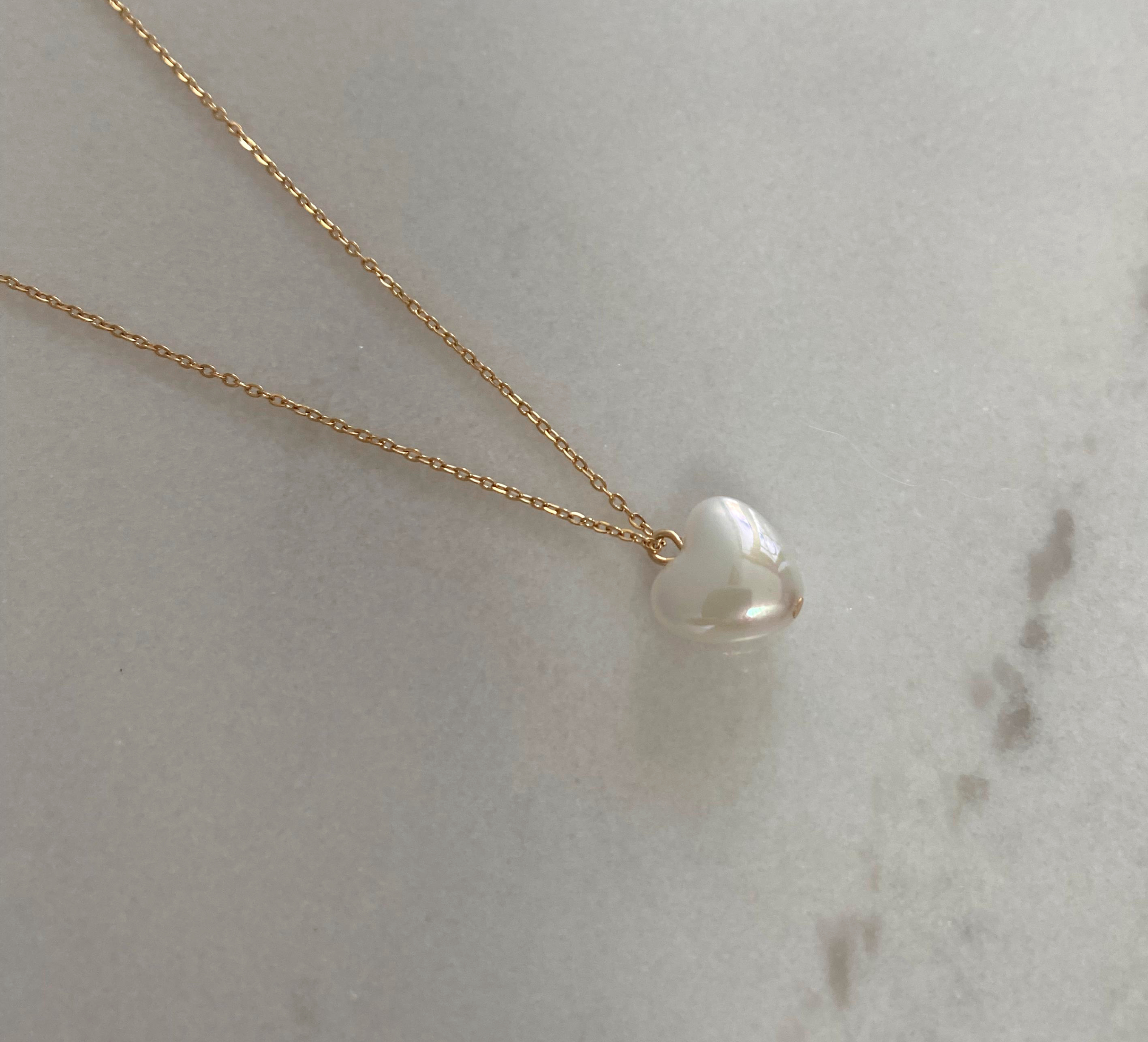Collar Corazón Perla