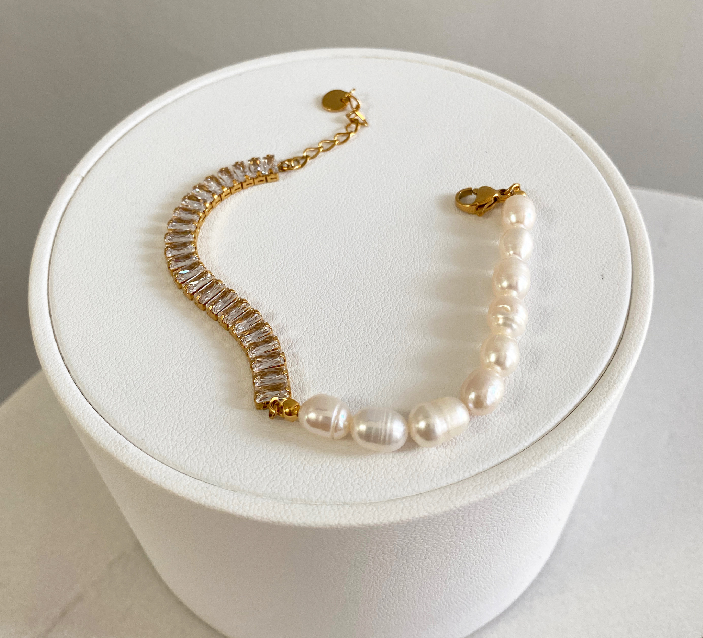 Pulsera Baguette Perlas