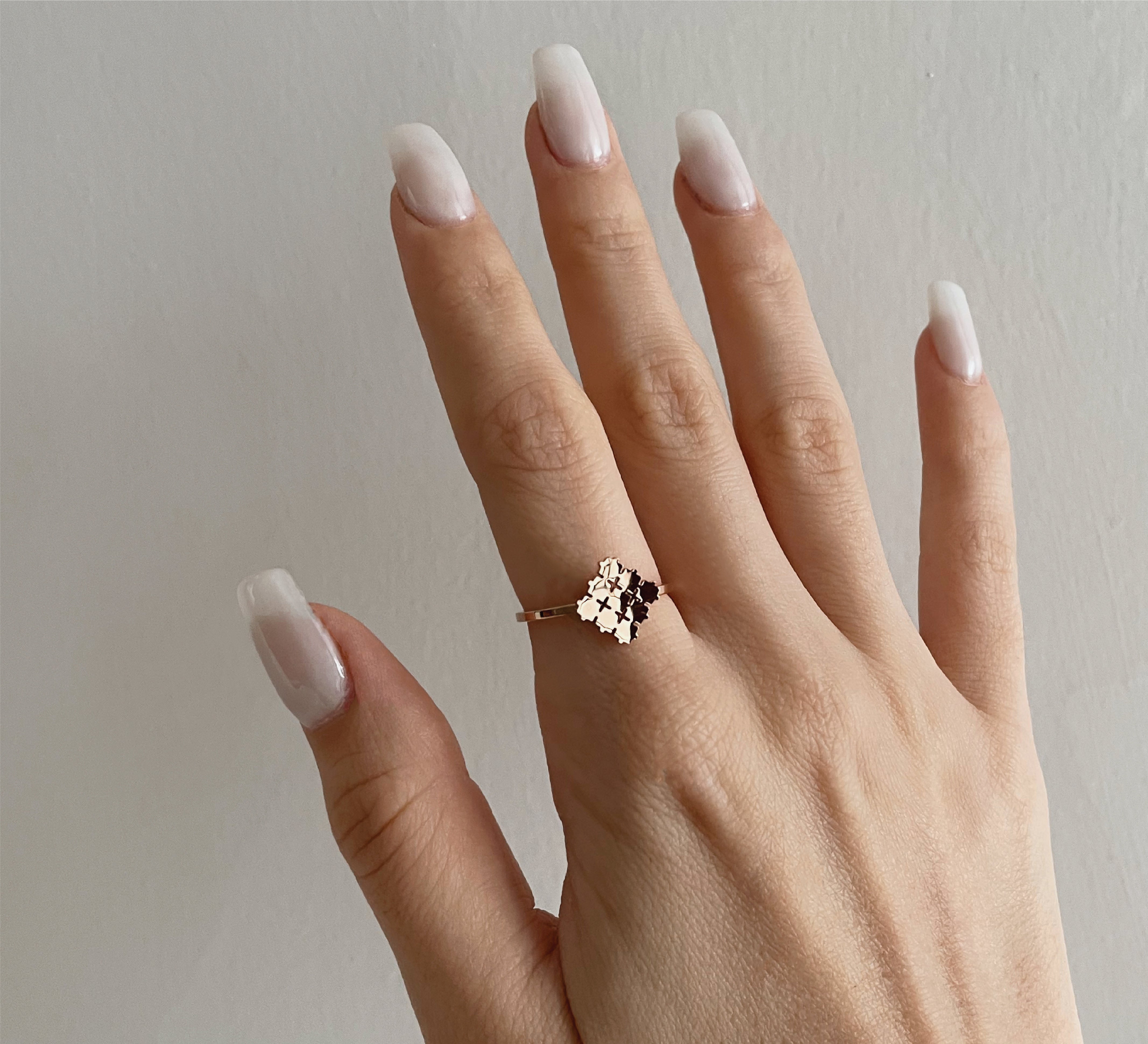 Anillo Cuadro Rosa