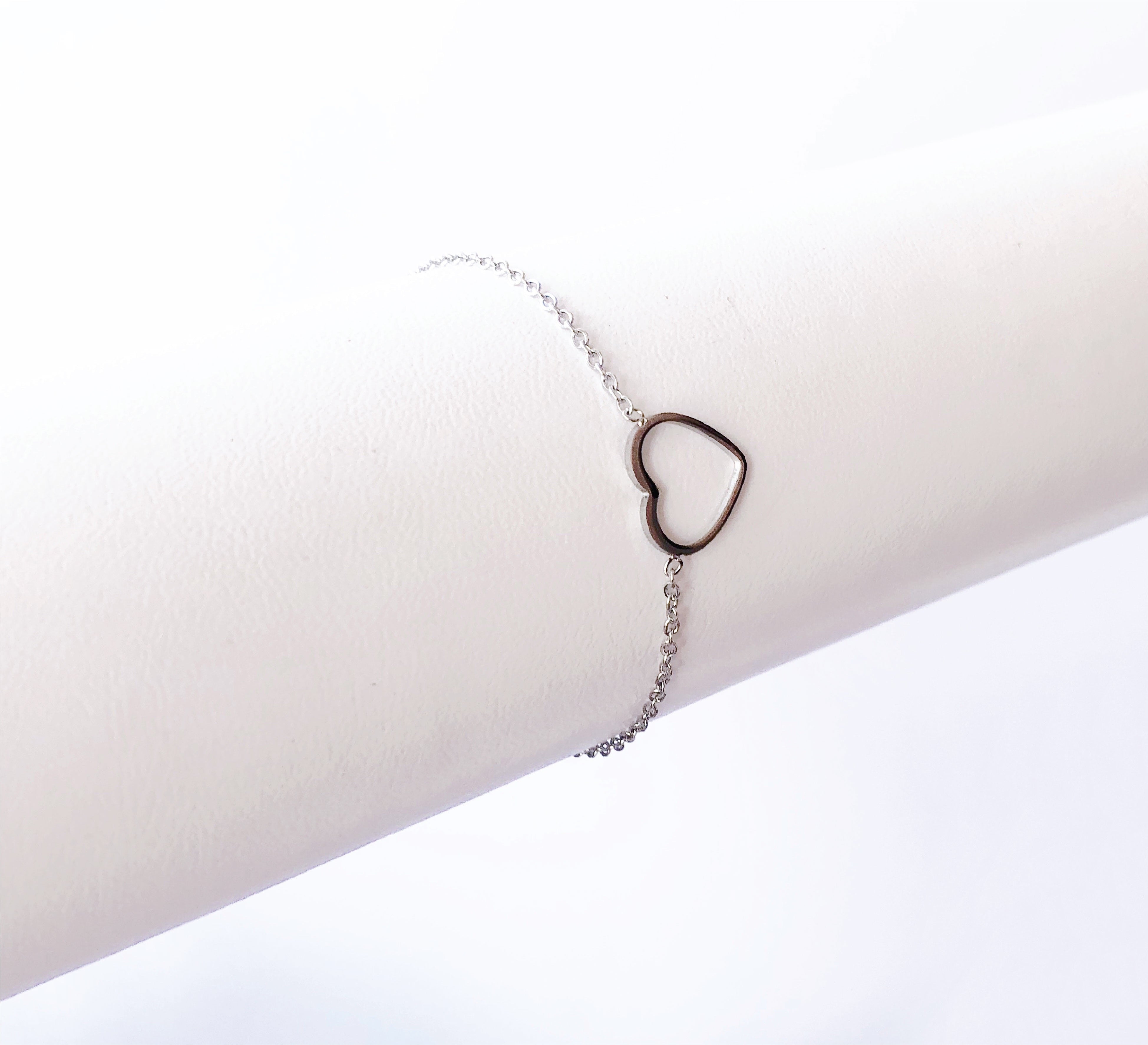 Pulsera Corazón Silueta Plata