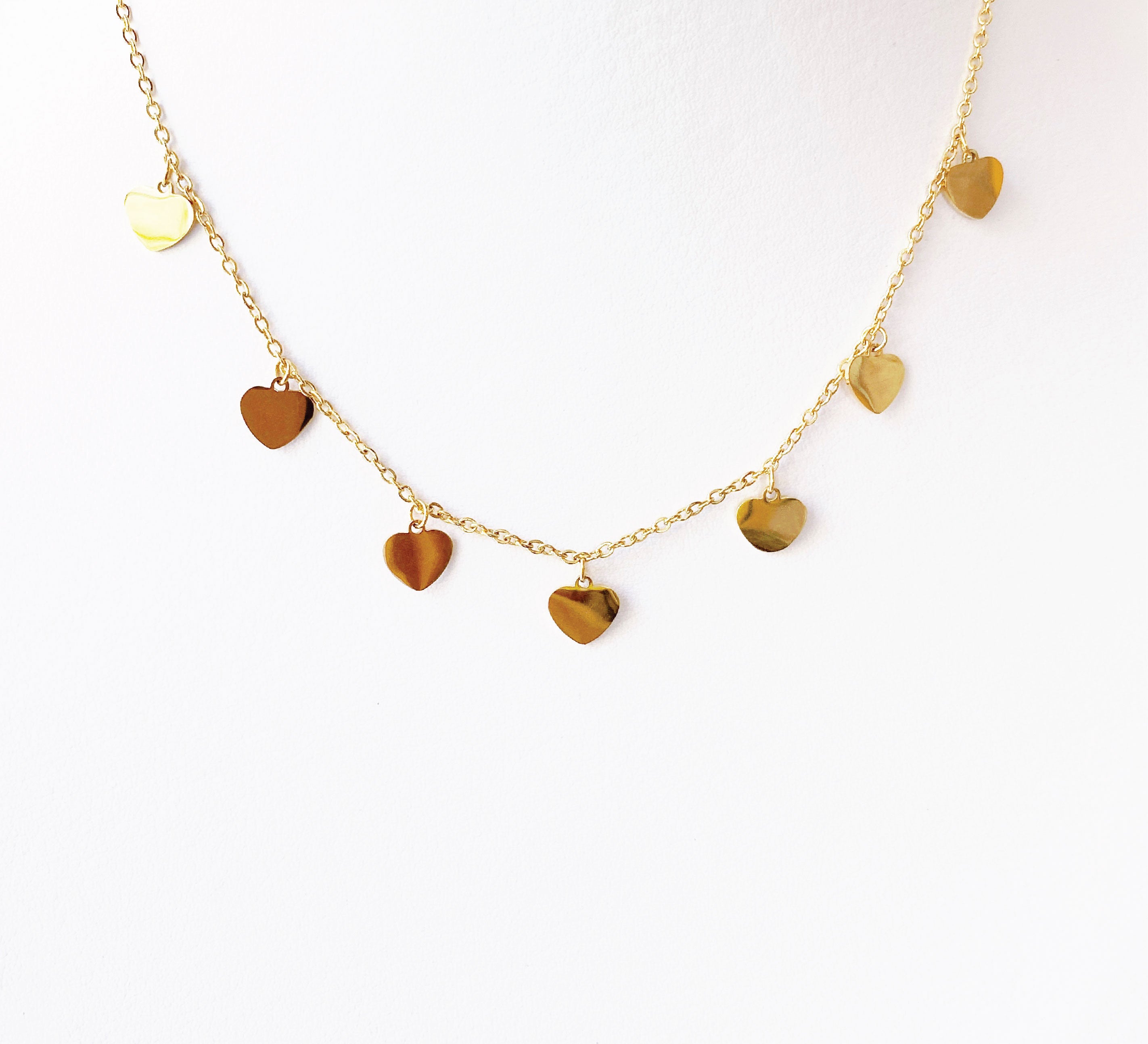 Collar Corazones Colgantes