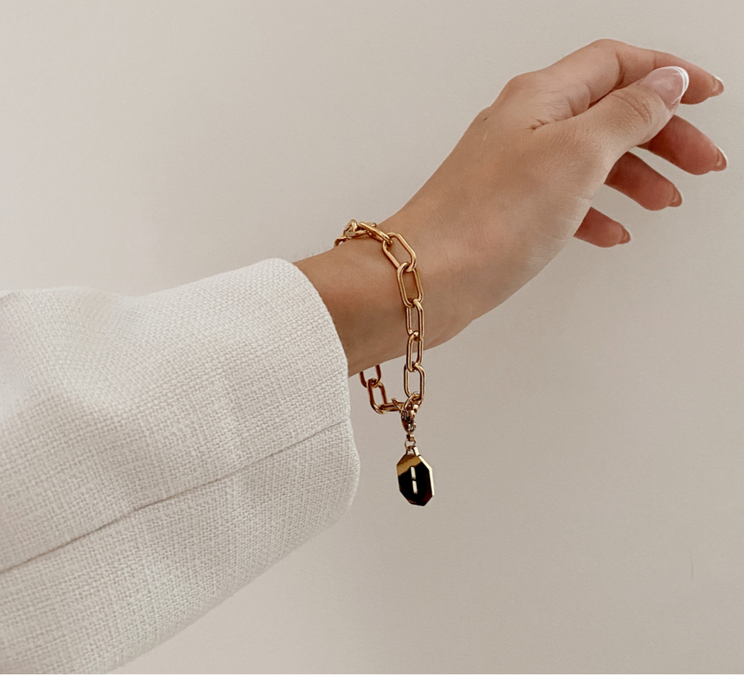Pulsera Eslabón + Inicial Firenze (Elige tu letra antes de agregar al carrito)