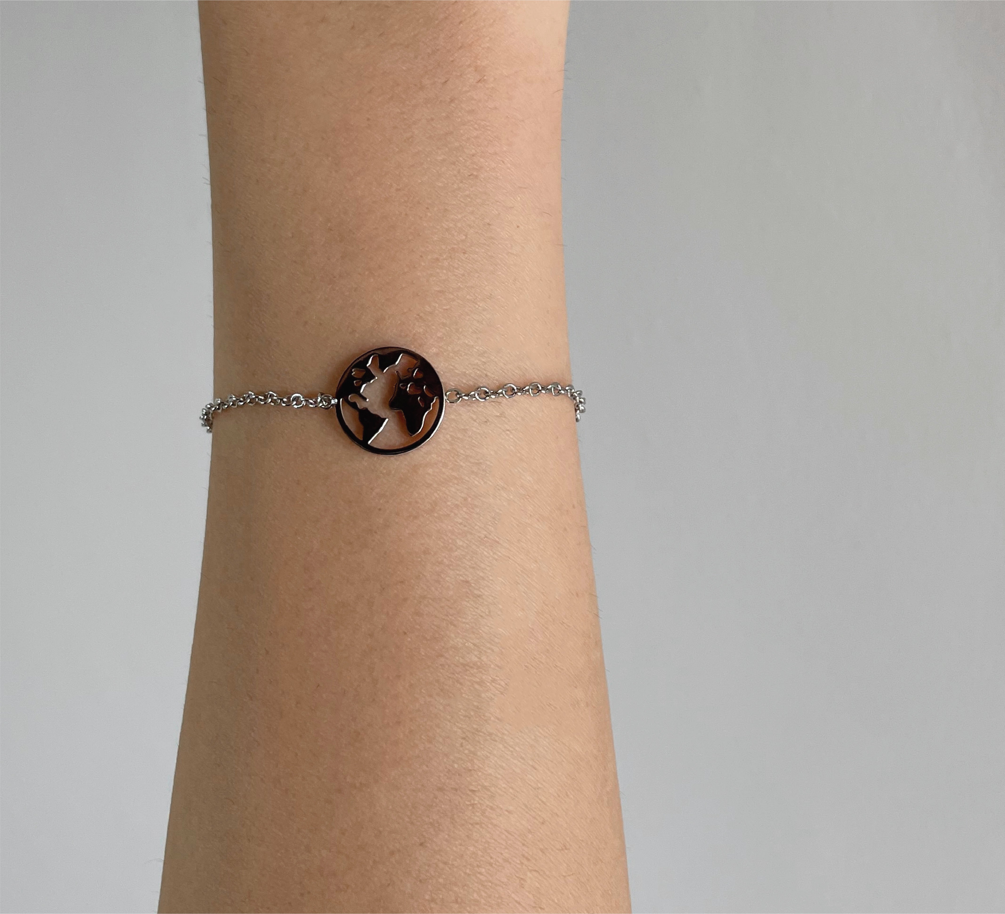 Pulsera Mundo Mini Plata