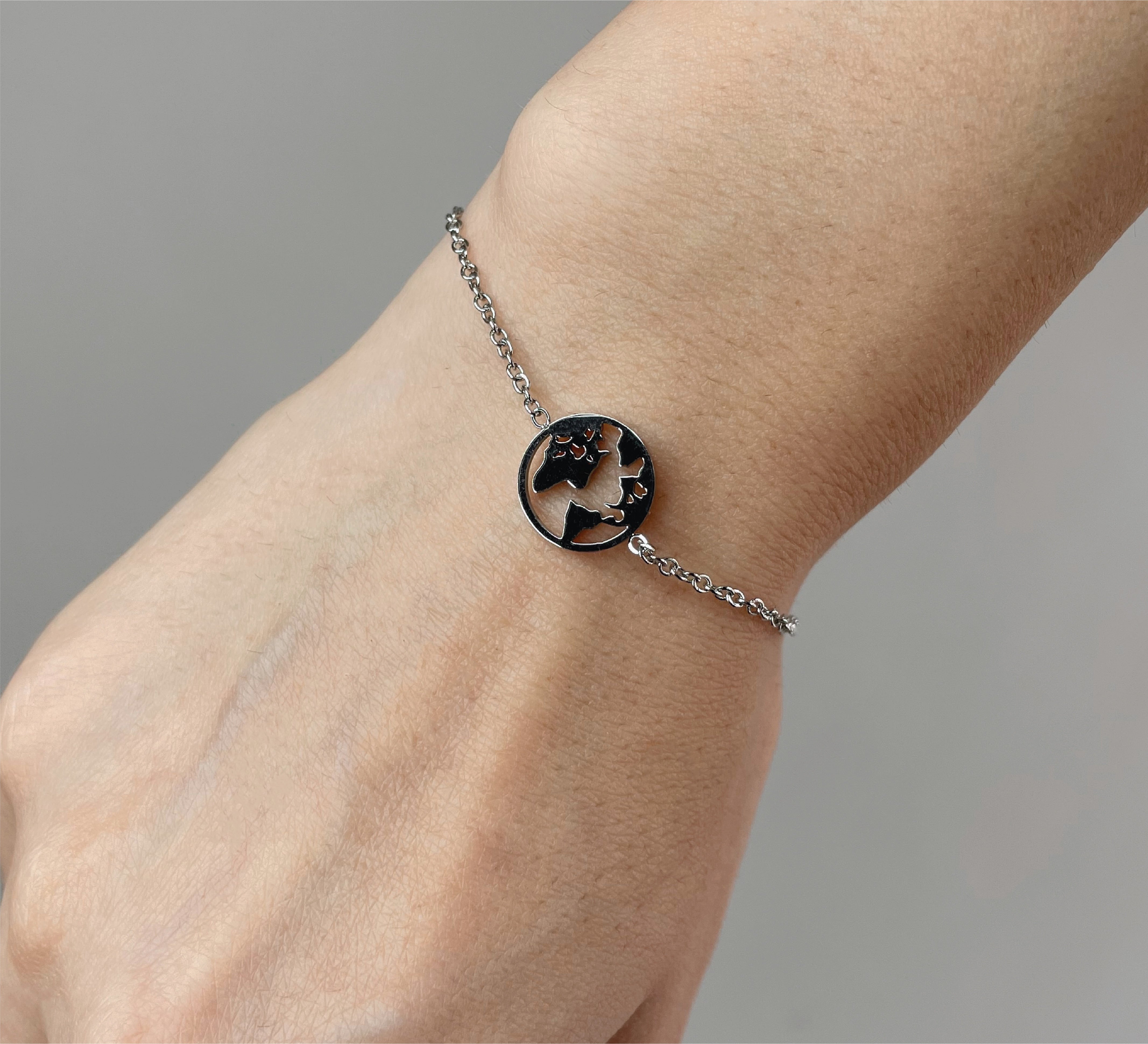 Pulsera Mundo Mini Plata